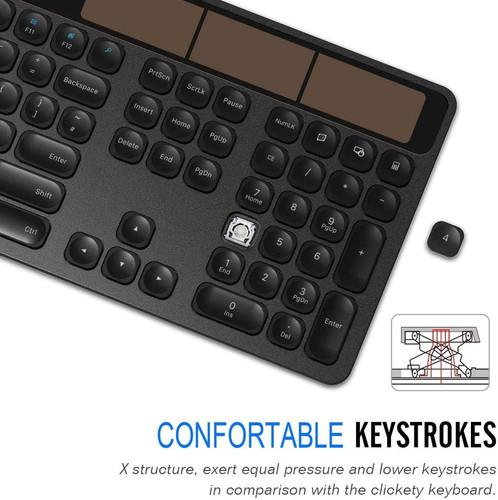Arteck solar wireless keyboard - solar,